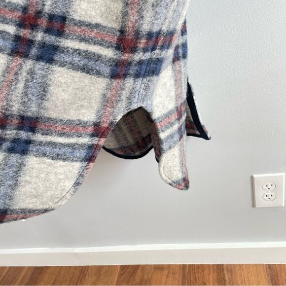 Isabel Marant Etoile | Women’s Gabrion Oversized Wool Blanket Shacket Plaid Coat - Picture 9 of 12